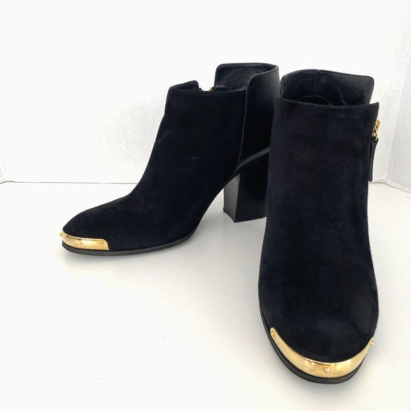 Giuseppe Zanotti Ankle Boot Black Suede Round Toe 3" Heel Side Zip 37.5 7.5 - Picture 6 of 9